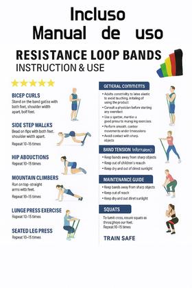 Imagem de Kit 5 Faixa Elástica Miniband Diferentes Intensidades Treino Exercícios Yoga Fisioterapia Pilates