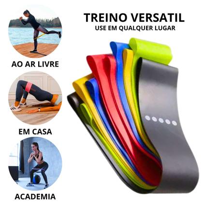 Imagem de Kit 5 Faixa Elástica Super Mini Band Para Treino Exercícios