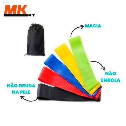 Imagem de Kit 5 Faixa Elastica Treino Para Exercícios Super Mini Band