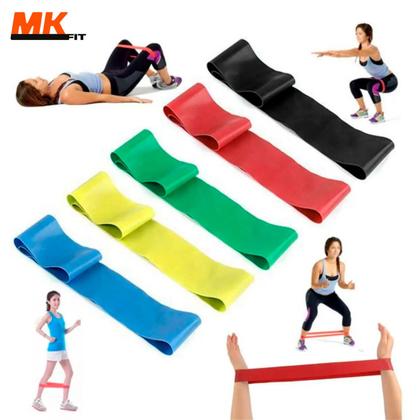 Imagem de Kit 5 Faixa Elastica Treino Para Exercícios Super Mini Band