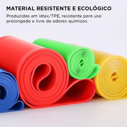 Imagem de Kit 5 Faixas Elastica Mini Band 5 Níveis Treinos Academia