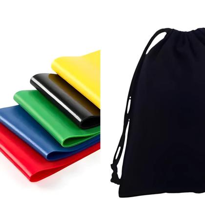 Imagem de Kit 5 Faixas Elásticas de Resistência Para Exercícios Físico