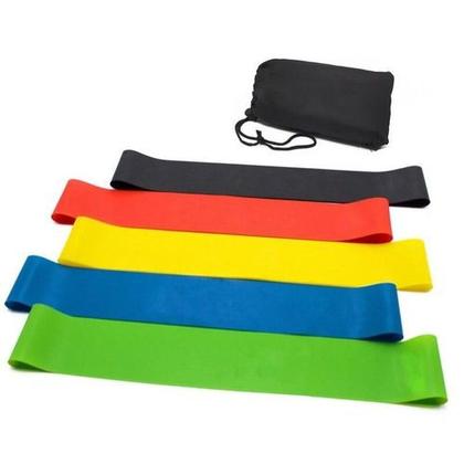 Imagem de Kit 5 Faixas Elásticas Mini Band Loop Exercicios Fitness