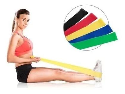 Imagem de Kit 5 Faixas Elásticas Miniband 5 Resistências Treino P Casa