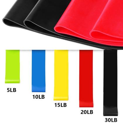 Imagem de Kit 5 Faixas Elásticas Miniband 5 Resistências Treino P Casa