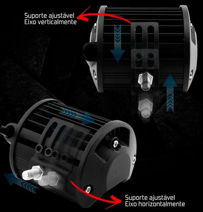 Imagem de Kit 5 Farol de Milha 18w 6 Leds Aux Luz Quadrado Universal Caminhão Jeep Trilha Moto Carro Ônibus Lancha Barco Off Road