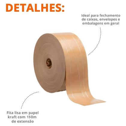 Imagem de Kit 5 Fita Gomada 750m De 70mm - Com Reforço