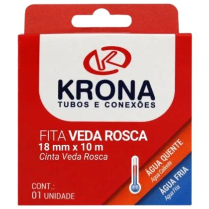 Imagem de Kit 5 fita veda rosca branca larga 18mm x 10 metros