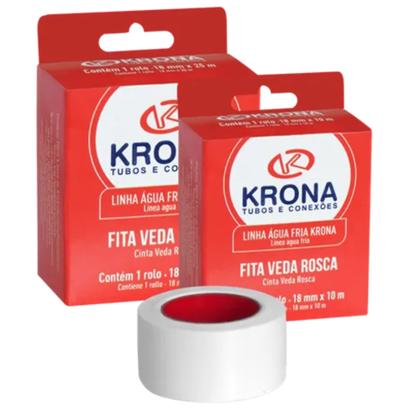 Imagem de Kit 5 fita veda rosca branca larga 18mm x 10 metros
