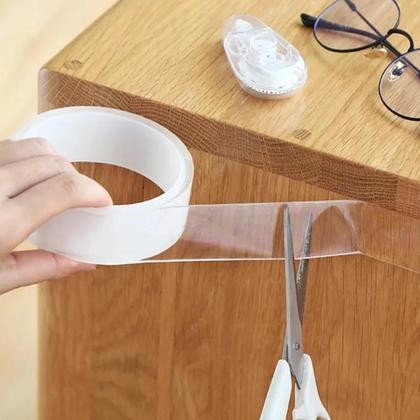 Imagem de Kit 5 Fitas Dupla Face Fixa Extra Forte Lavável Transparente 2 Metros Cola Quadro Espelho