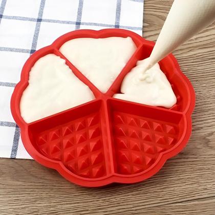 Imagem de Kit 5 Formas De Silicone Waffle Chocolate Air Fryer Ovo 5 Cavidades