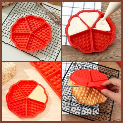 Imagem de Kit 5 Formas De Silicone Waffle Chocolate Air Fryer Ovo 5 Cavidades