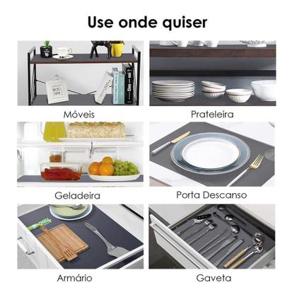 Imagem de Kit 5 Forro Para Gavetas e Armários de Cozinha Antiderrapante Closet ou Jogo Americano - Rolo 30cm x 460cm