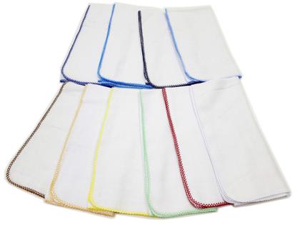 Imagem de Kit 5 Fralda Quadriculada Lisa 68 Cm X 68 Cm Com Crochê