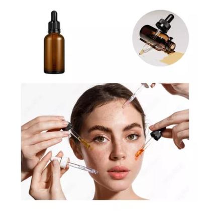 Imagem de Kit 5 Frascos de vidro Cor Âmbar 50ml com conta gota Aromatizante e Perfume óleos essências