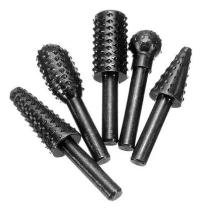 Imagem de Kit 5 Fresa Lima Rotativa P/ Aço Madeira Acabamento Bestfer