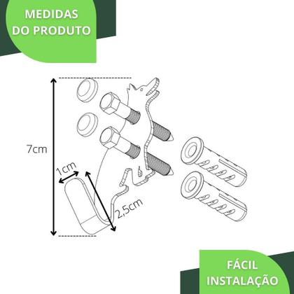 Imagem de Kit 5 Ganchos De Parede Decorativo Pendurador De Bolsa C.P