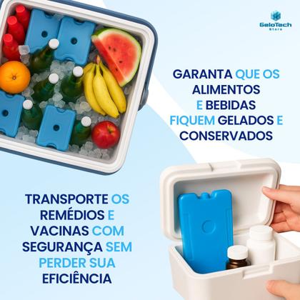 Imagem de Kit 5 Gelo Placa Gel Artificial Reutilizável Rígido 550ml