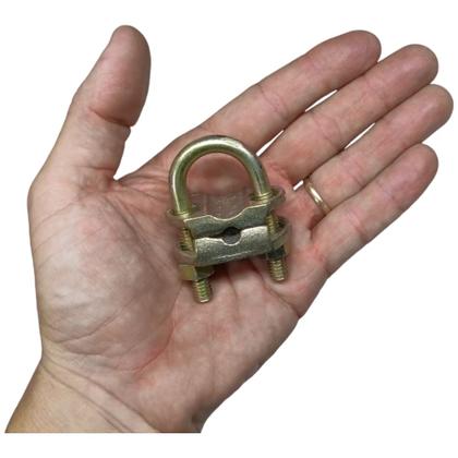 Imagem de Kit 5 Grampo Conector Gtdu Duplo Aterramento Tipo U para Haste 5/8 até 3/4 Reforçado