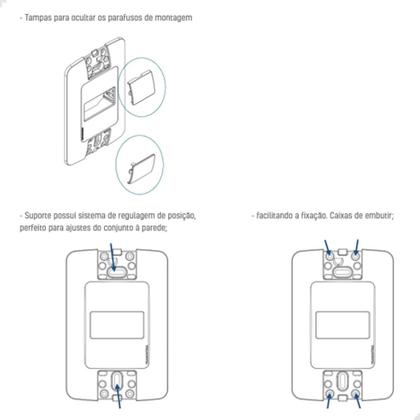 Imagem de Kit 5 Interruptor Duplo Paralelo 4x2 Embutir Aria Tramontina