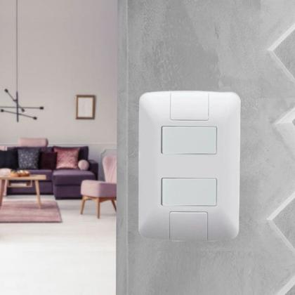 Imagem de Kit 5 Interruptor Duplo Paralelo 4x2 Embutir Aria Tramontina