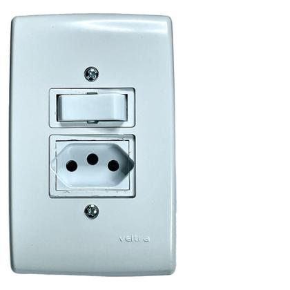 Imagem de Kit 5 Interruptor Paralelo Tecla Simples + 1 Tomada 2P+T 20A - Veltra