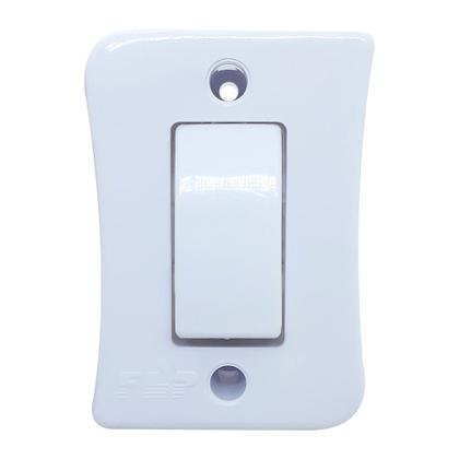 Imagem de Kit 5 Interruptor Simples 1 Tecla Sobrepor Externo Branco Com Espelho Linha Viena Bivolt 127v e 250v