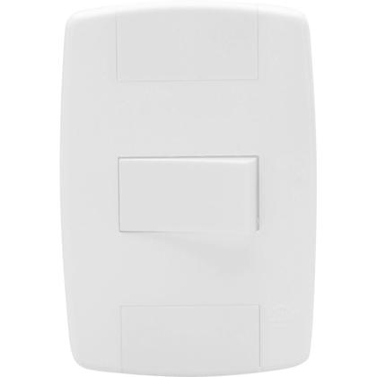 Imagem de Kit 5 Interruptor Simples Branco 10A 250V Placa Espelho 4X2