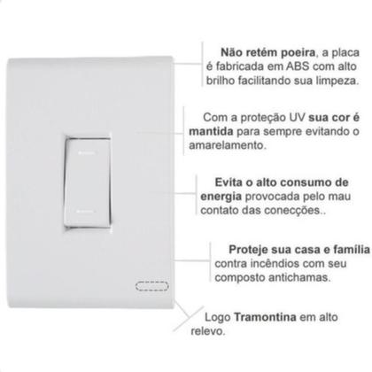 Imagem de Kit 5 Interruptor Simples Paralelo Embutir Liz Tramontina