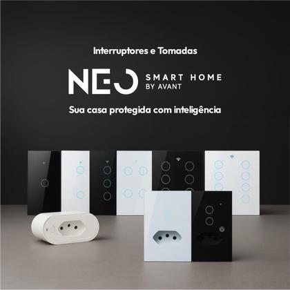 Imagem de Kit 5 Interruptor Smart Wi-fi 2.4 GHz Alexa 1 Botão e Tomada 4x2 Bivolt Preto 291990627-5 Neo Avant
