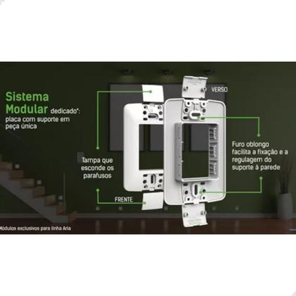 Imagem de Kit 5 Interruptor + Tomada 10a Paralelo 4x2 Aria Tramontina