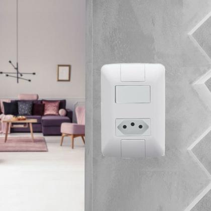 Imagem de Kit 5 Interruptor + Tomada 10a Paralelo 4x2 Aria Tramontina