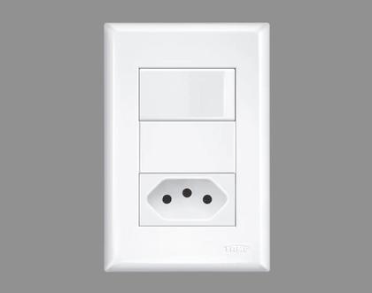 Imagem de Kit 5 Interruptores Simples E Tomada Padrão20a Evidence Fame