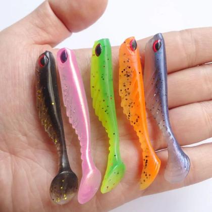 Imagem de Kit 5 Iscas Artificial soft para tucunaré badejo robalo
