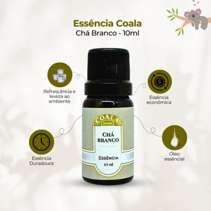 Imagem de Kit 5 Itens Coala Chá Branco Essencia 10ml, Difusor 100ml, Limpador 120ml, Odorizante Tecidos 260ml, Sabonete 500ml. Aromatização Completa