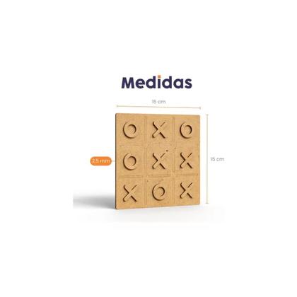Imagem de Kit 5 jogos da velha mdf decoração aplique corte laser 15cm
