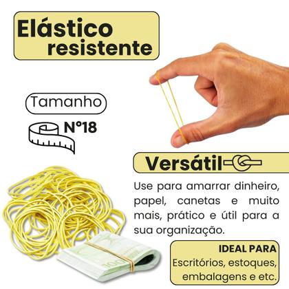 Imagem de Kit 5 Kg Elástico Latex Amarelo Para Dinheiro Escritório Liguinha