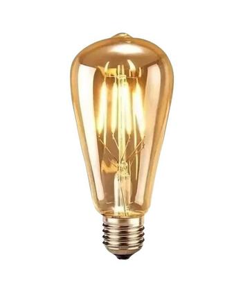 Imagem de KIT 5 Lâmpada Filamento Led ST64 Decorativa Retrô Vintage Âmbar bivolt 