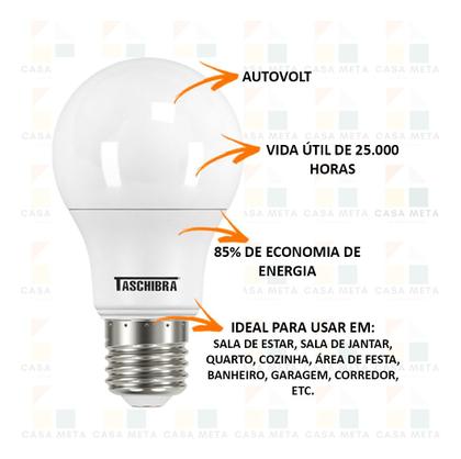 Imagem de Kit 5 Lâmpada Led 12w Luz Branco Neutro 4000k Taschibra