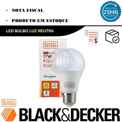 Imagem de Kit 5 Lampada Led Bulbo PERA 17w E27 Branco Neutro 4000K