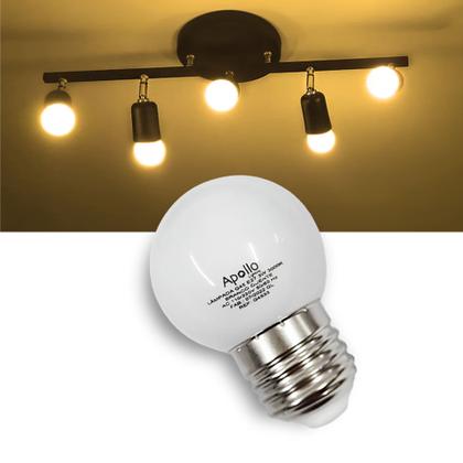 Imagem de Kit 5 Lâmpadas LED Bolinha 3W BIVOLT E27 Luz Branca Quente - Ideal para Espelhos/Camarim/Lustres