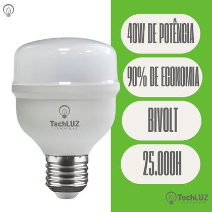 Imagem de Kit 5 Lâmpadas Led Super Bulbo 40w Alta Potência Bivolt Branco Frio- Techluz