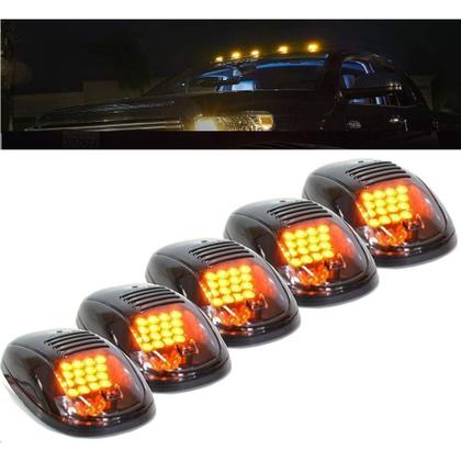 Imagem de Kit 5 lanternas cab ligth para teto caminhonetes com iluminação ambar