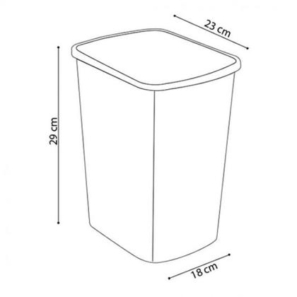 Imagem de Kit 5 Lixeira Sem Tampa 10L Label Plástico Pintura Tipo Inox