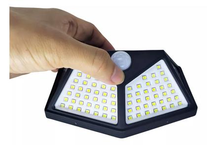 Imagem de Kit 5 Luminária arandela Solar 100 Led Com Sensor Jardim Prova Dágua 