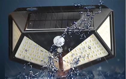 Imagem de Kit 5 Luminária arandela Solar 100 Led Com Sensor Jardim Prova Dágua 