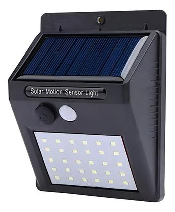 Imagem de Kit 5 Luminaria Solar Luz Led Com Sensor Presença Automático Estrutura Preto