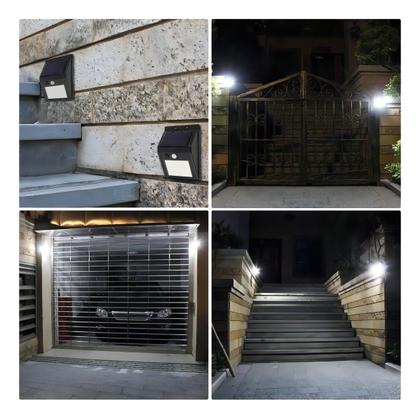 Imagem de Kit 5 Luminaria Solar Luz Led Com Sensor Presença Automático Estrutura Preto