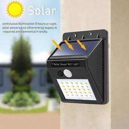 Imagem de Kit 5 Luminaria Solar Luz Led Com Sensor Presença Automático Estrutura Preto