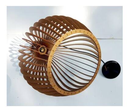 Imagem de Kit 5 Luminarias Grande Pendente De Teto Decorativo De Madeira Rustico Retro Marrom
